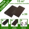 Pack complet terrasse composite chocolat 15 m2