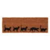 Paillasson en fibre de coco à motif chats - 75,7 x 25,4 cm