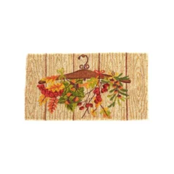 Paillasson en fibre de coco motif suspension d’automne - 72 x 40 cm