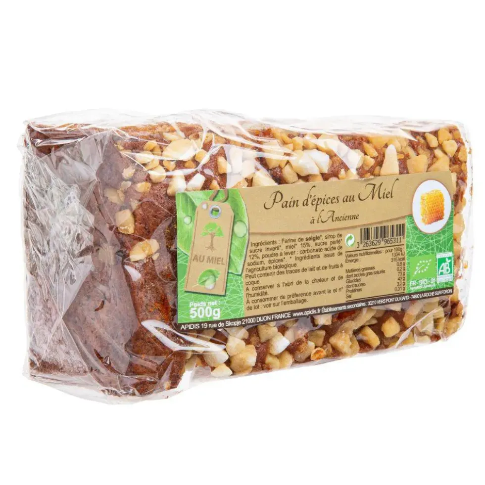 Pain d’épices au miel à l’ancienne Apidis - 500 g