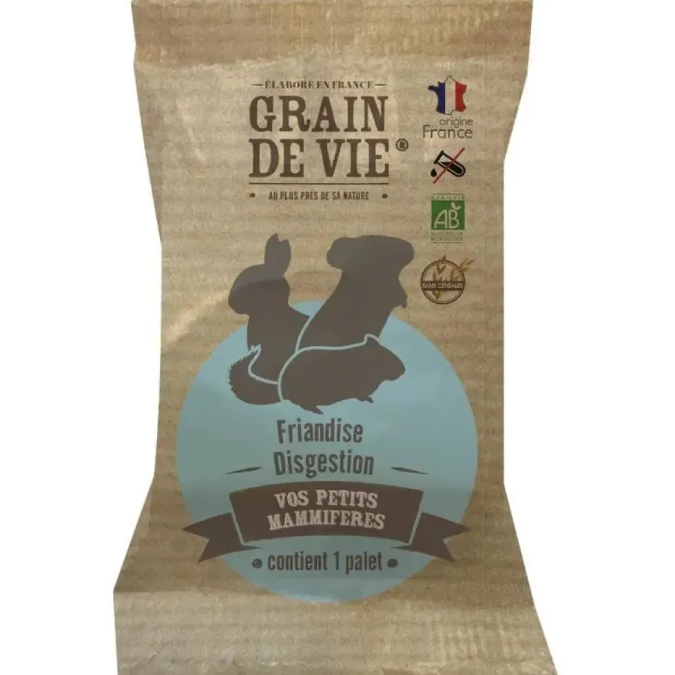 Palet bio digestion pour petits mammifères Grain de vie - 60 g
