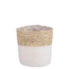 Panier cache-pot coloris blanc en jute Rachel Mica Decorations - 18 x Ø 18 cm