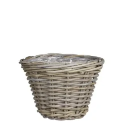 Panier rond en osier gris Marcia - Ø 29 x H 20 cm