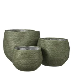 Panier rond vert en papier Jorck - Ø 26 x H 24 cm