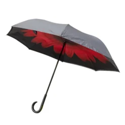 Parapluie honfleur rouge et noir en acier et polyester