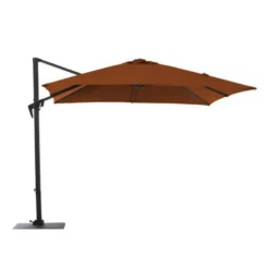Parasol déporté rectangulaire en aluminium coloris gris - 300 x 400 cm