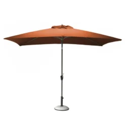 Parasol droit rectangulaire en aluminium coloris paprika - 300 x 200 cm