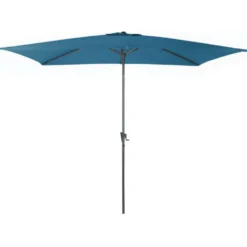Parasol droit rectangulaire en aluminium coloris bleu - 300 x 200 cm