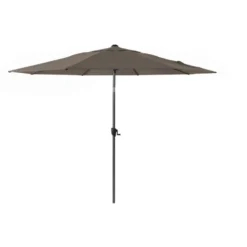 Parasol droit rond en aluminium coloris taupe - Ø 350 cm