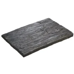 Pas de cheminement rectangle en béton coulé ton ardoise aspect schiste Hairie Grandon - 40 x 29 cm