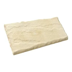 Pas de cheminement trapèze en pierre reconstituée beige Hairie Grandon - 49 x 33/26 cm