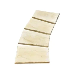 Pas de cheminement trapèze en pierre reconstituée beige Hairie Grandon - 49 x 33/26 cm