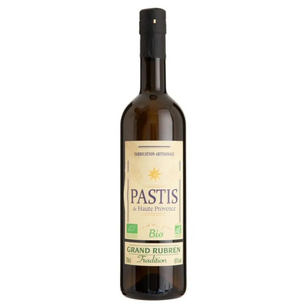 Pastis bio 45°. La bouteille de 70 cl