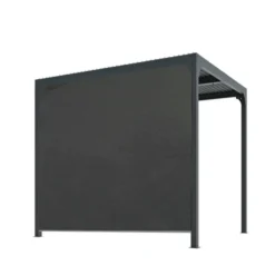 Pergola bioclimatique coloris gris en aluminium - 3,6 x 3 m
