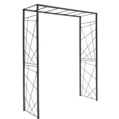 Pergola Mandala tube Grand modèle Métal Gris 165x50x198 cm