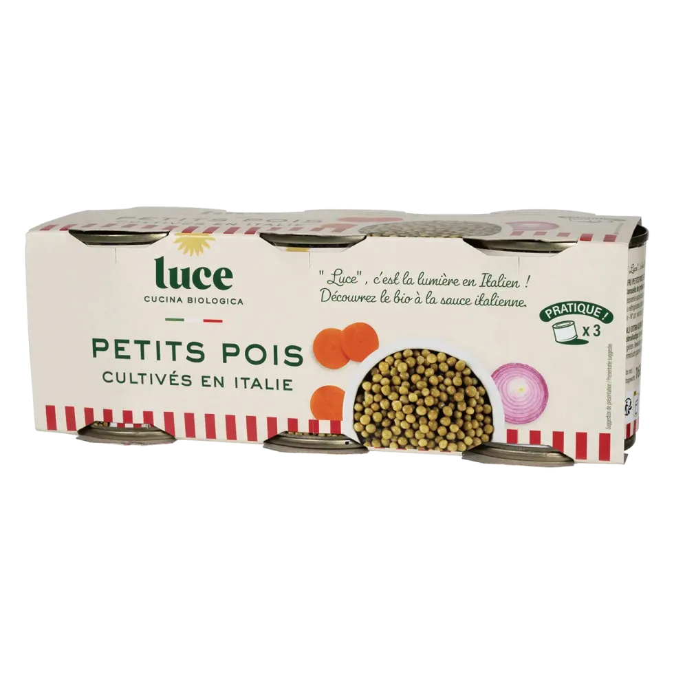 Petit pois bio Luce - 3 x 200 g