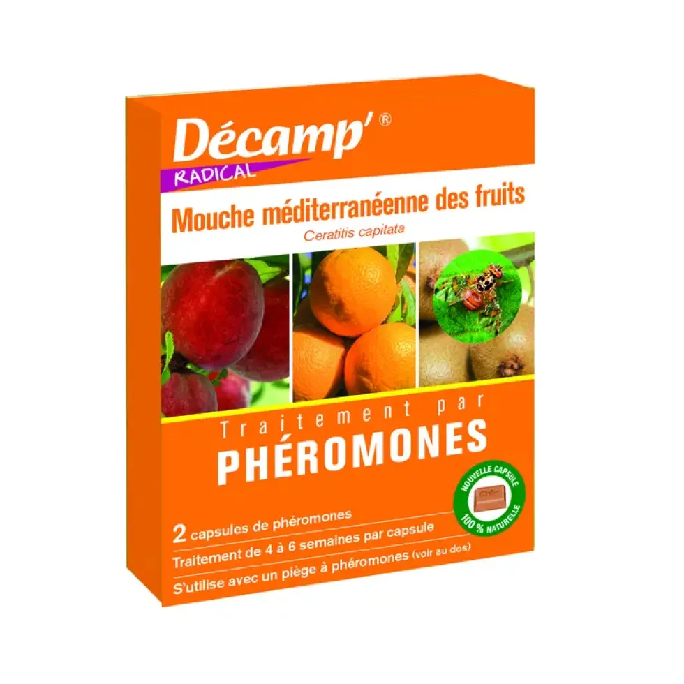 Phéromones anti-mouche méditerranéenne des fruits Décamp - Les deux capsules