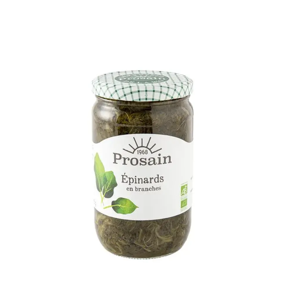 Épinards en branche bio en bocal de 660 grammes