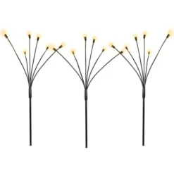 Piques lucioles solaire animé 2 fonctions 18 LED coloris blanc chaud Blachere - 65 cm