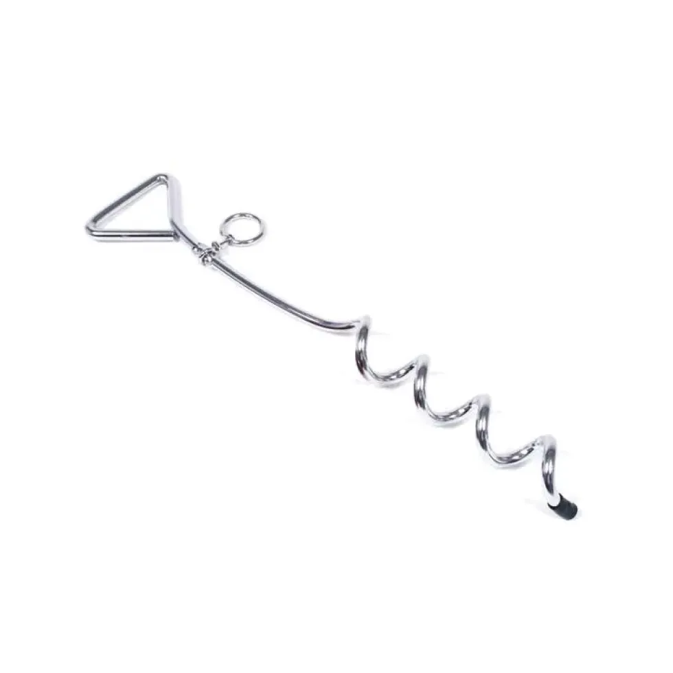 Piquet d'attache chien tire bouchon 45cm