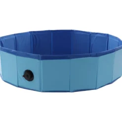 Piscine pour chien forme ronde coloris bleu Flamingo Splatter - Taille S Ø 80 cm