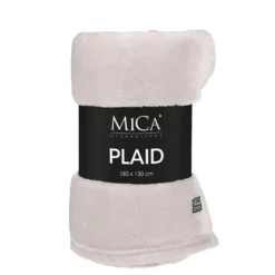 Plaid gris clair en polyester Mica Famke - 180 x 130 cm