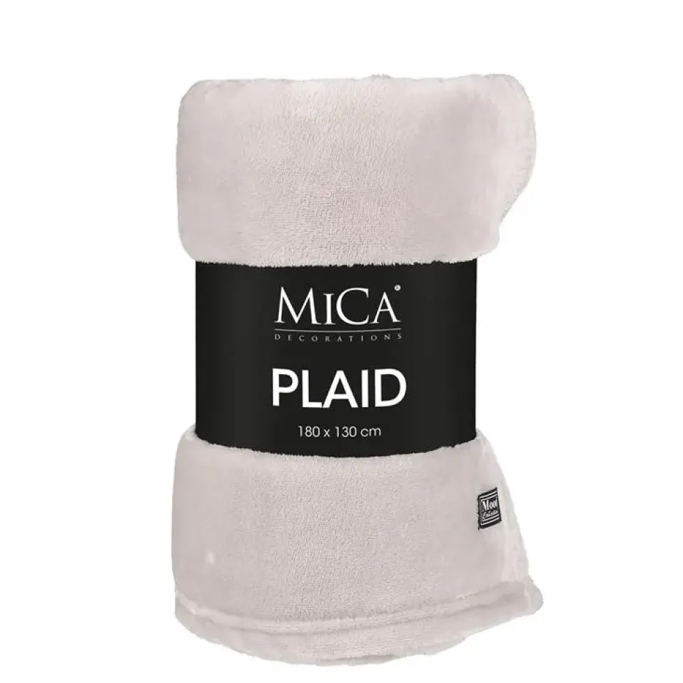 Plaid gris clair en polyester Mica Famke - 180 x 130 cm