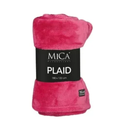 Plaid polaire fuchsia Mica Famke - 180 x 130 cm