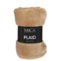 Plaid polaire marron clair Mica Famke - 180 x 130 cm