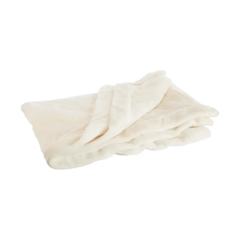 Plaid Tender coloris blanc en coton - 150 x 200 cm