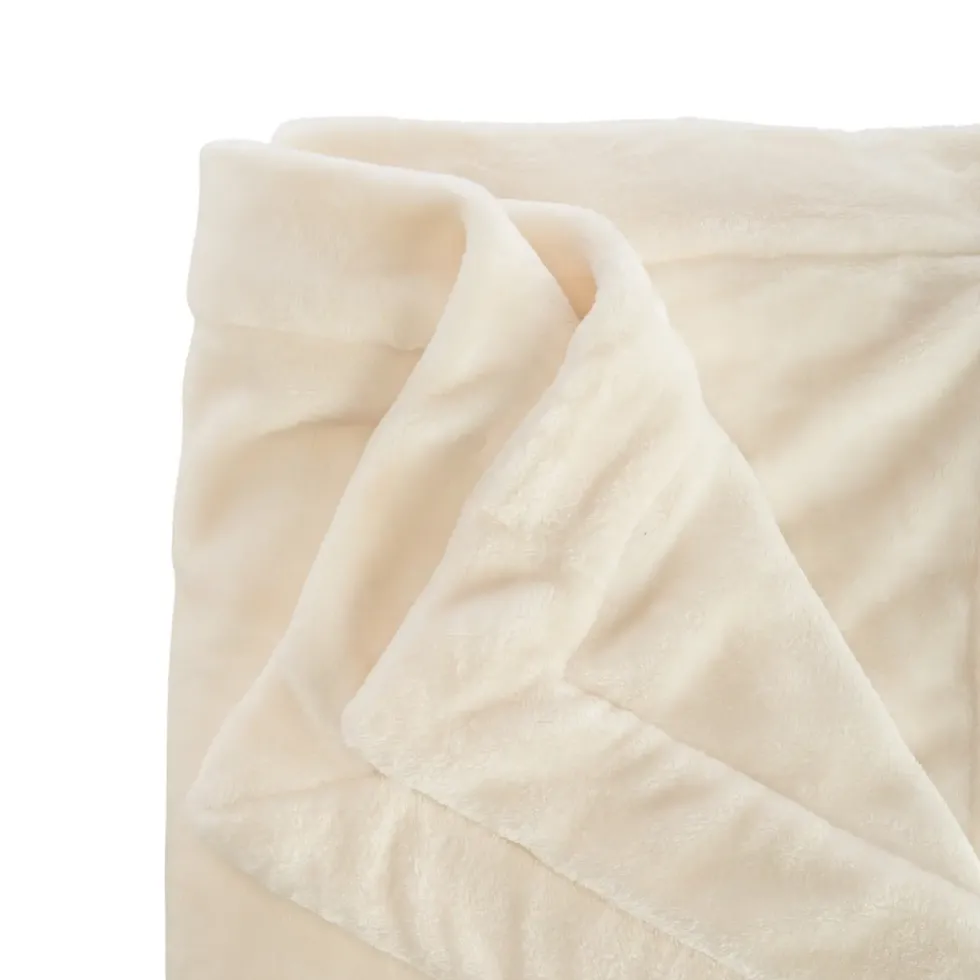 Plaid Tender coloris blanc en coton - 150 x 200 cm
