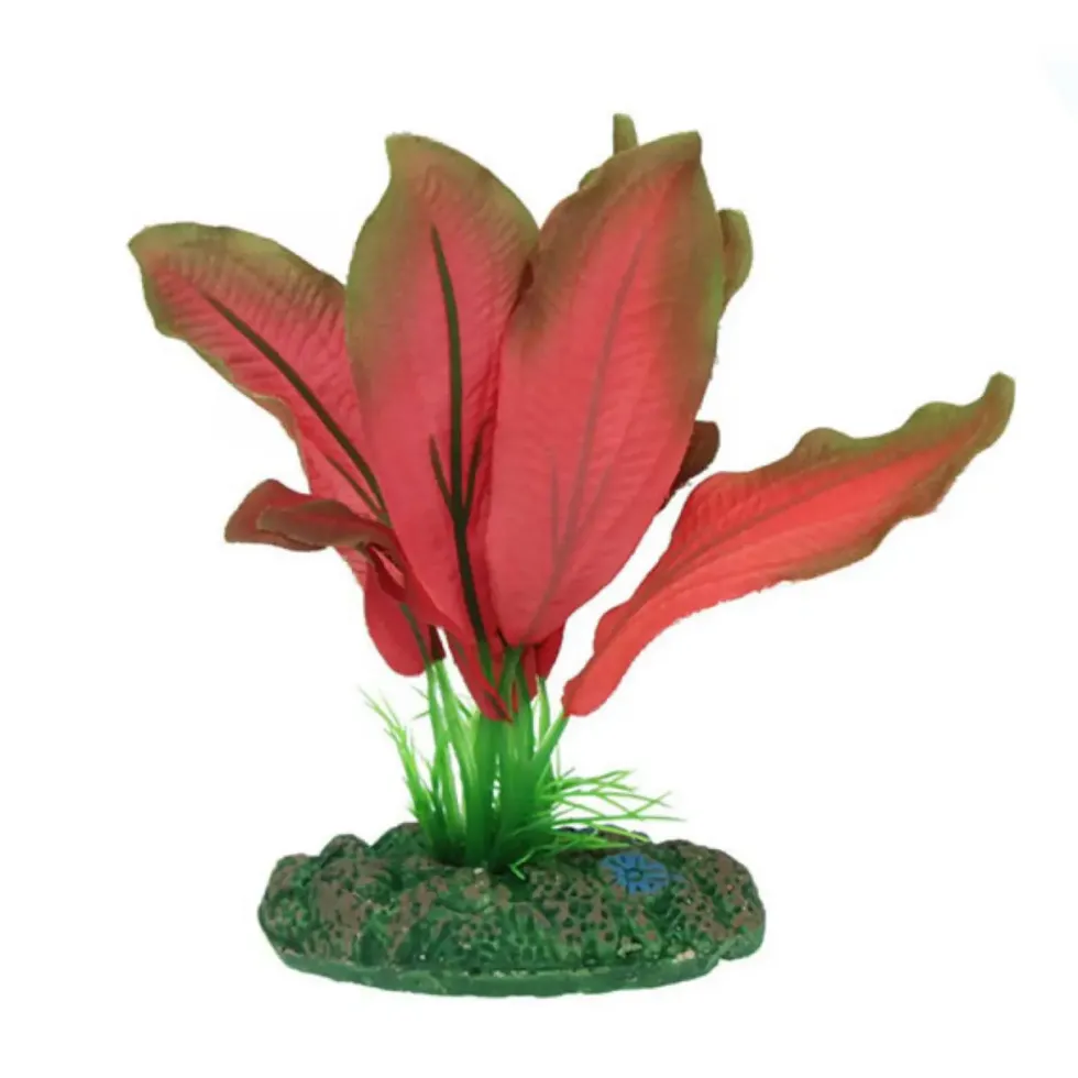 Plante artificielle aquarium, échinodorus rouge AQUA NOVA - hauteur 13cm