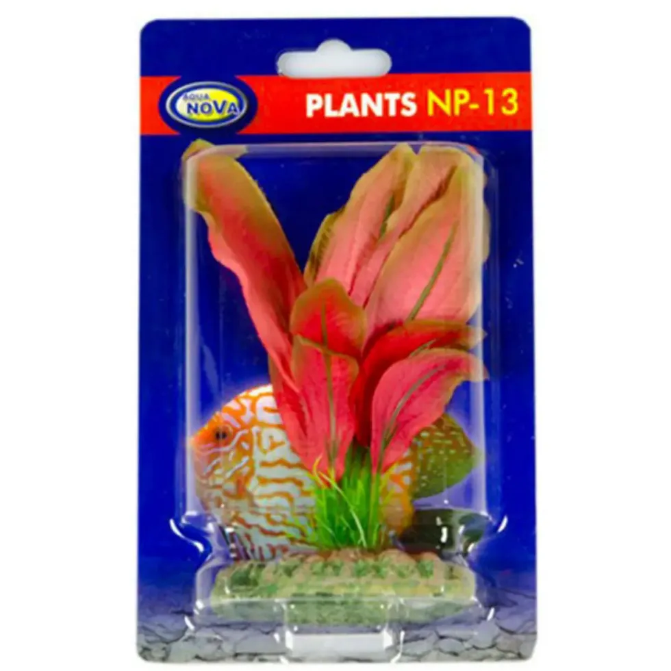Plante artificielle aquarium, échinodorus rouge AQUA NOVA - hauteur 13cm