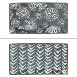 Plateau Penjab coloris marron en porcelaine - 29 x 16 cm