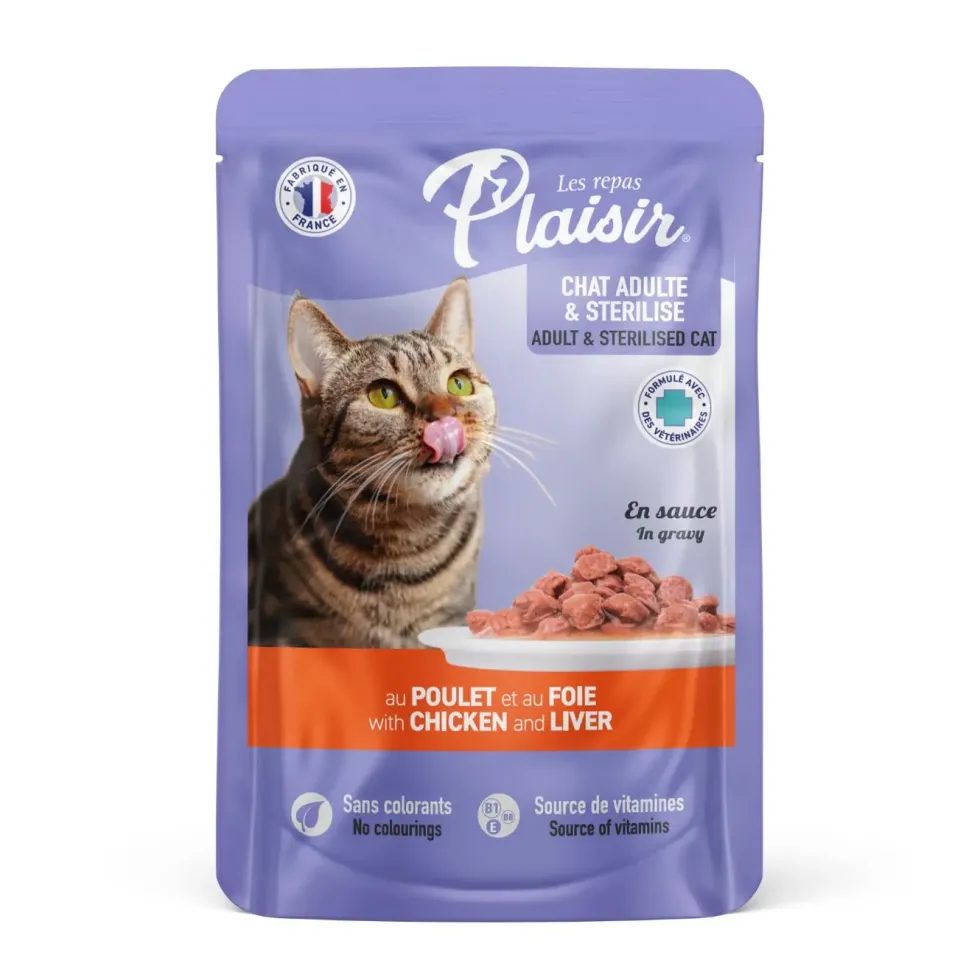Pochon pour chat stérilisé au poulet Plaisir 100 g