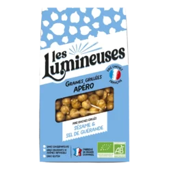Pois chiches grillés bio apéro sésame et sel de Guérande Les Lumineuses - 90 g