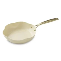 Poêle Menastyl Dahlia beige en aluminium recyclé - Ø 28 cm