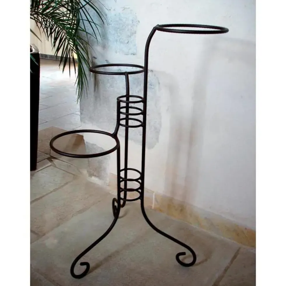 Porte-plantes 3 pots gris