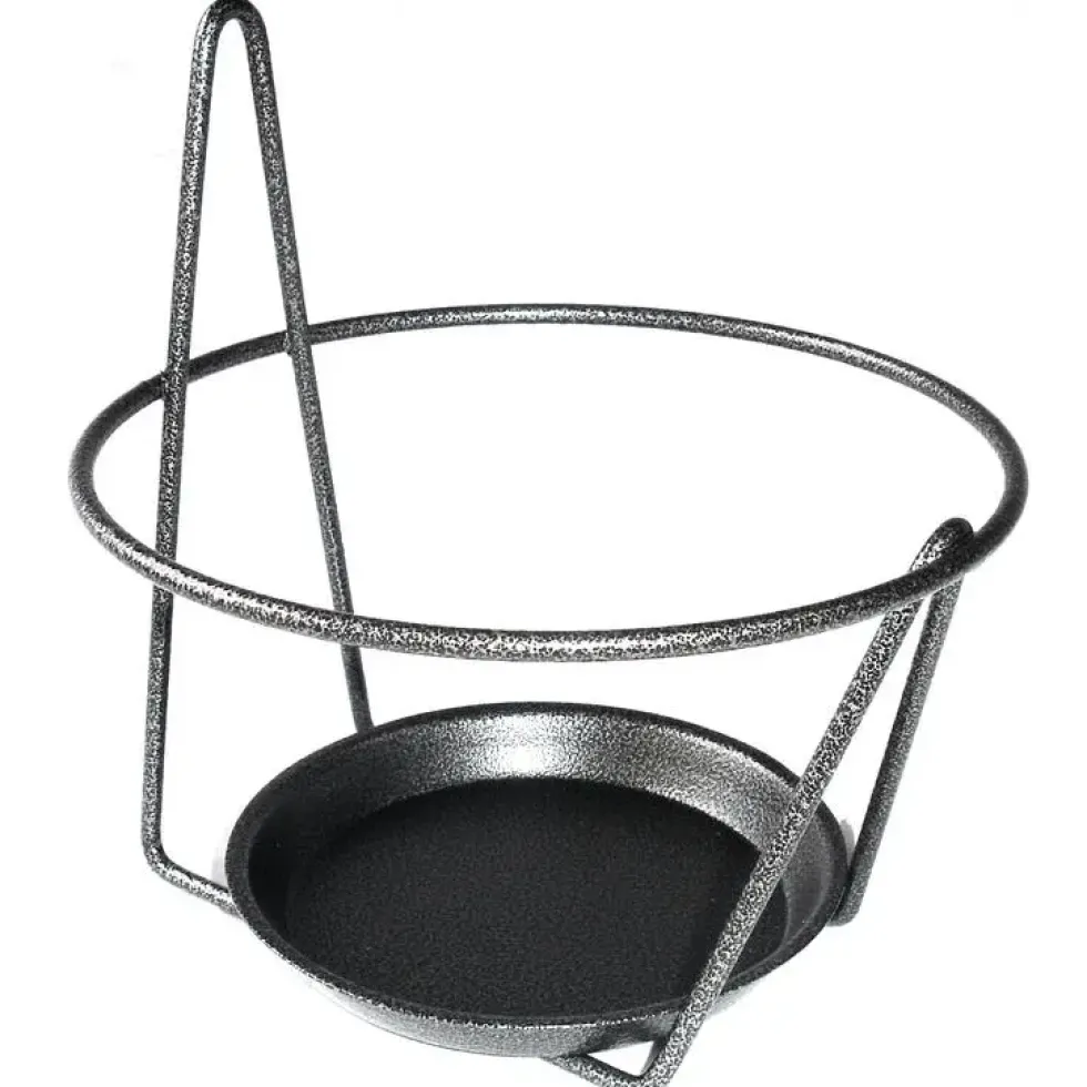 Porte pot mural soucoupe gris Ø 20/22 cm