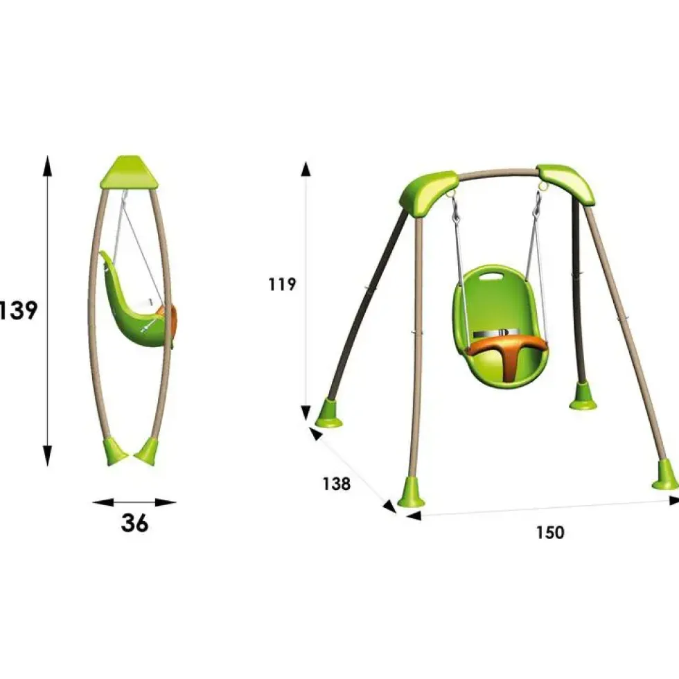 Portique pliable avec siège balançoire pour bébé