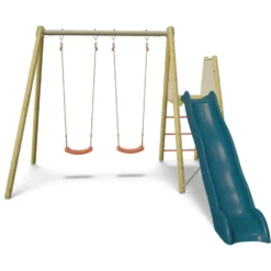 Portique toboggan en bois et métal Trigano - 2,63 m