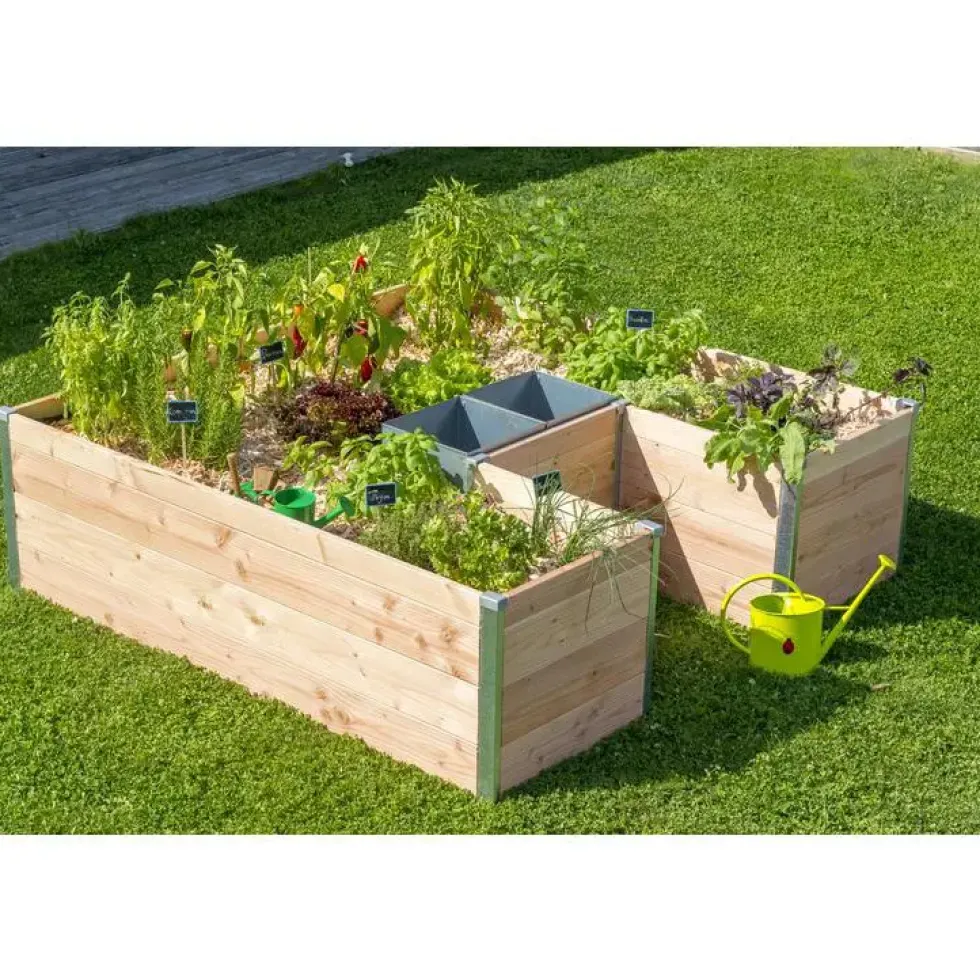Potager composteur en bois Mon Petit Potager Keyhole grand modèle - 175 x 170 x 48 cm