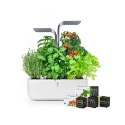 Potager d'intérieur autonome Véritable® CONNECT Infinity Grey - livré avec 4 lingots