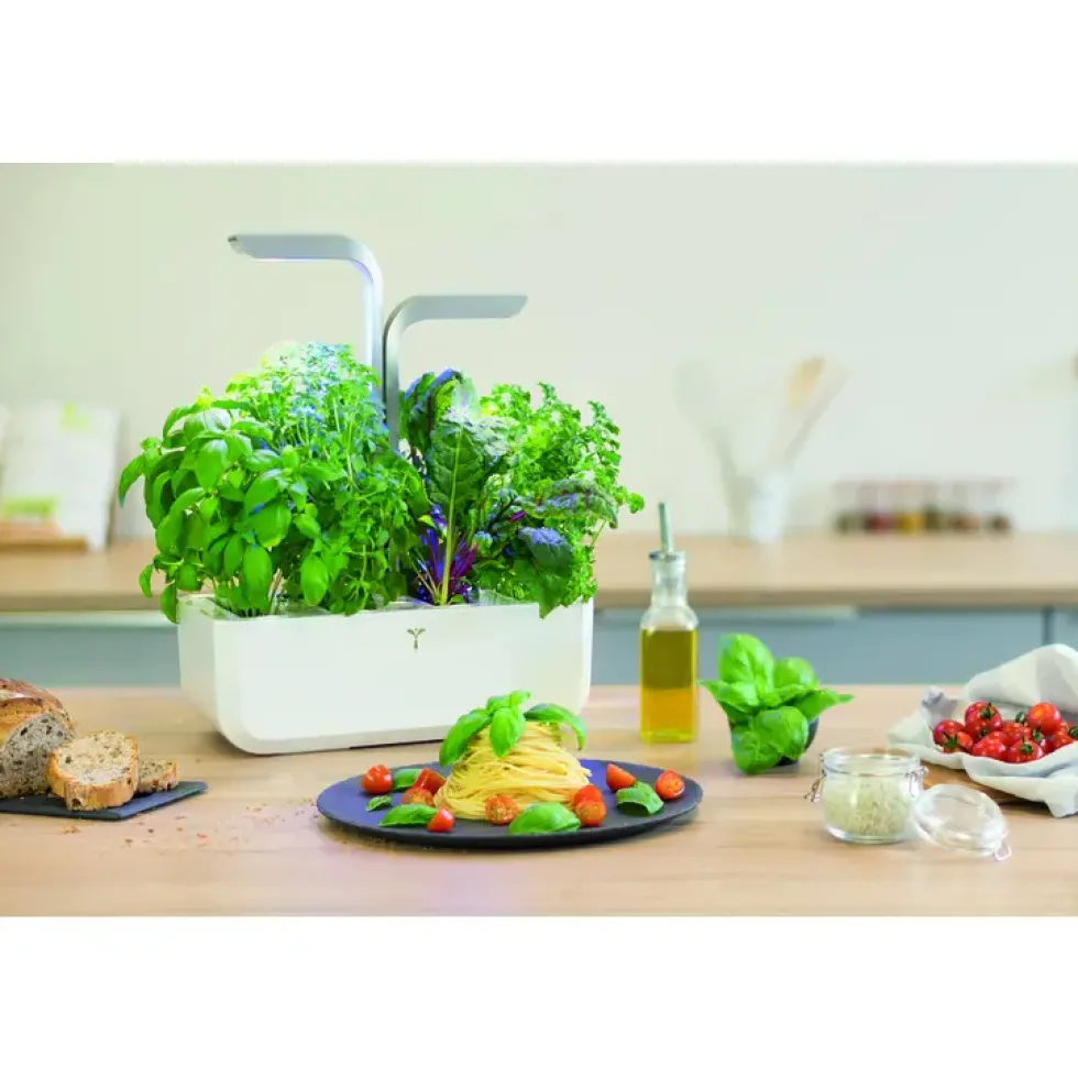 Potager d'intérieur autonome Véritable® CONNECT Infinity Grey - livré avec 4 lingots