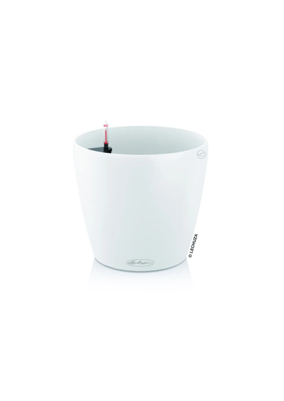 Pot avec réservoir d’eau en polypropylène blanc Lechuza classico color 14 - Ø 15 × 13,5 cm
