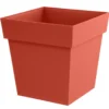 Pot carré en plastique coloris terre battue EDA Toscane - 32 x 32 x 32 cm