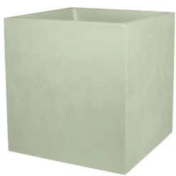 Pot carré en plastique coloris vert amande Poetic Basalt - 39,5 x 39,5 x 43,5 cm