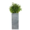 Pot carré haut Stream S/3 anthracite H.90 cm