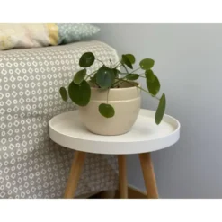 Pot coloris beige en terre émaillée Austral - Ø 20 cm