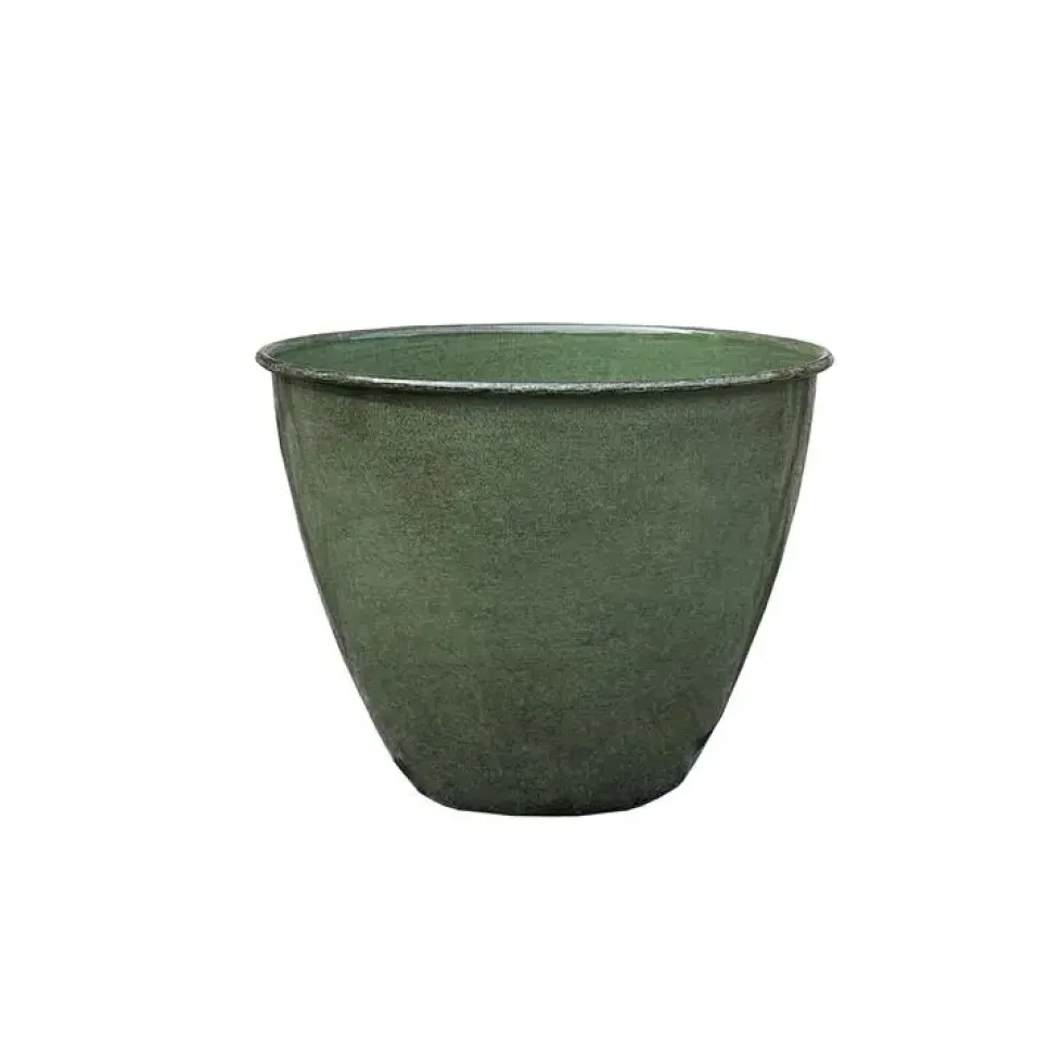 Pot coloris vert en métal recyclé Carama - 37 x 37 x 3 cm